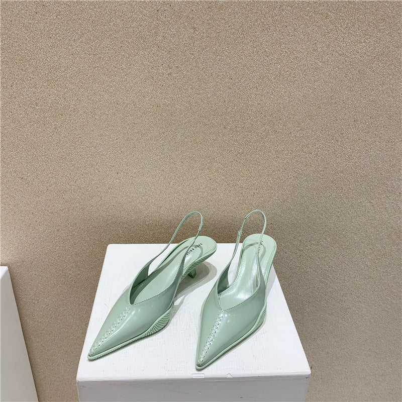 Rebecca – Mid-Heel Women's Baotou Sandals with Pointed Toe