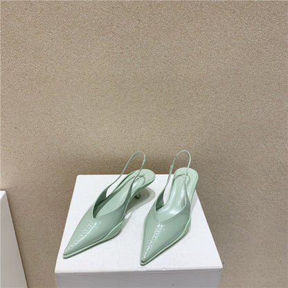 Rebecca – Mid-Heel Women's Baotou Sandals with Pointed Toe