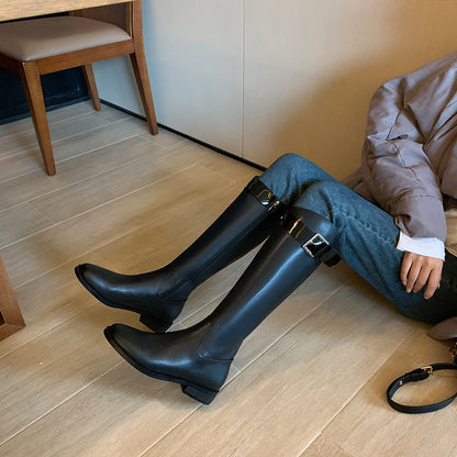 Laura – Retro Round-Toe Knight Boots