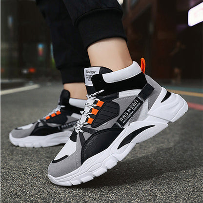 Wayne – Stylish Men's Lace-Up Shoes with Color Accents and High Top