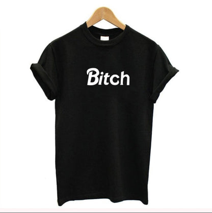 Andrea – Women's T-Shirt with Letter Print and Short Sleeves