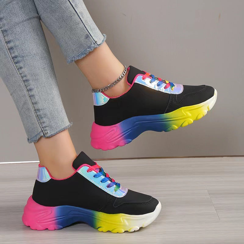 Andrea – Rainbow Women's Sneakers with Thick Sole