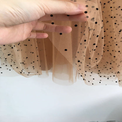 Betty – Polka Dot Mesh Skirt with High Elastic Waist