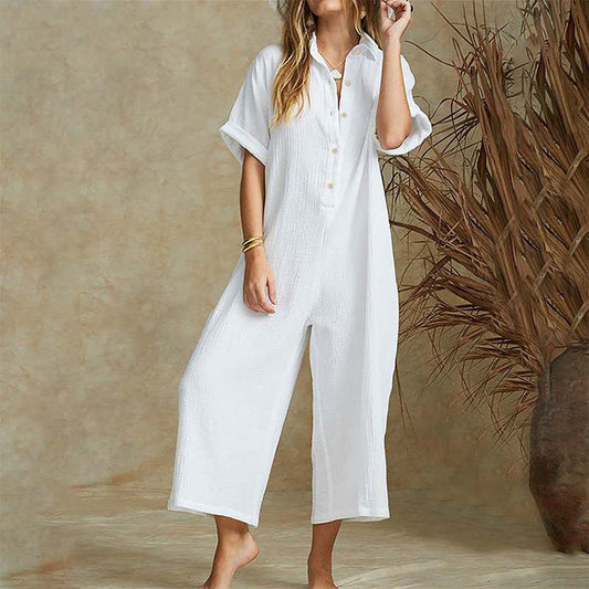 Heather – Casual Jumpsuit with Short Sleeves