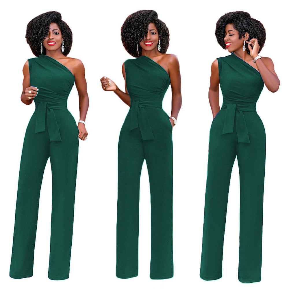Clara – Elegant Women's Jumpsuit with Asymmetrical Collar