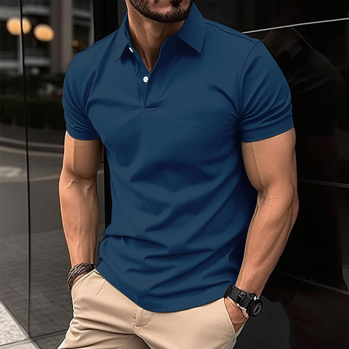Roger – Short-Sleeve Men's Polo Shirt in Solid Colors