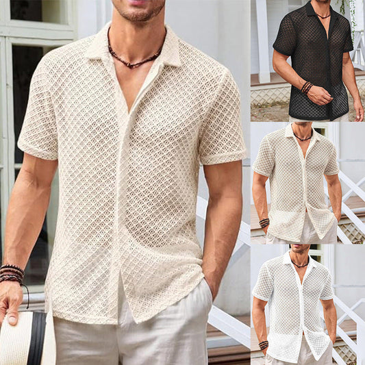 Bryan – Short Sleeve Polo Shirt with Mesh in Solid Colors