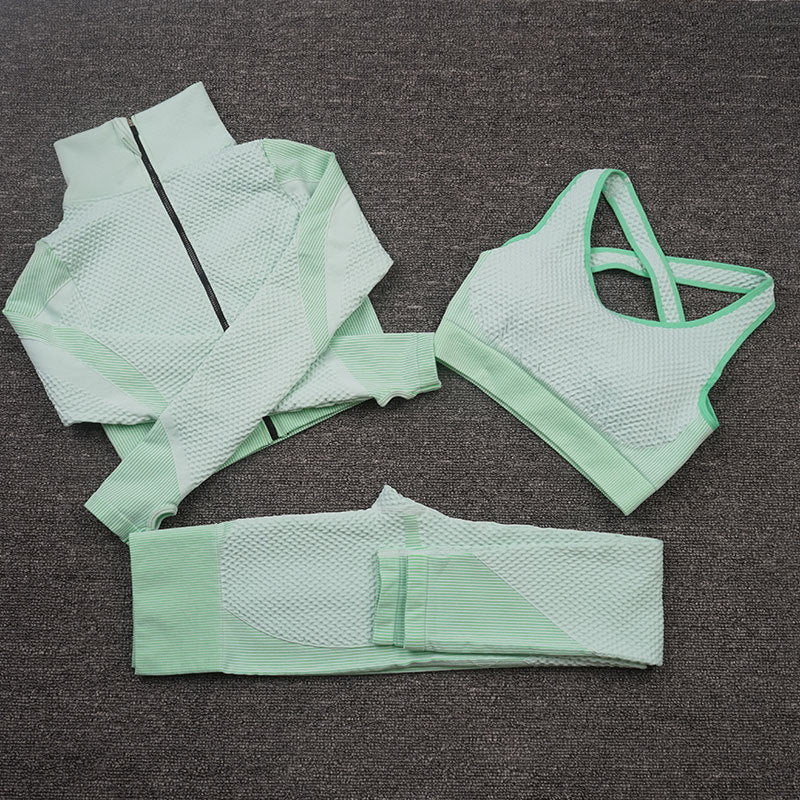 Michelle – Three-Piece Stretch Yoga Fitness Suit
