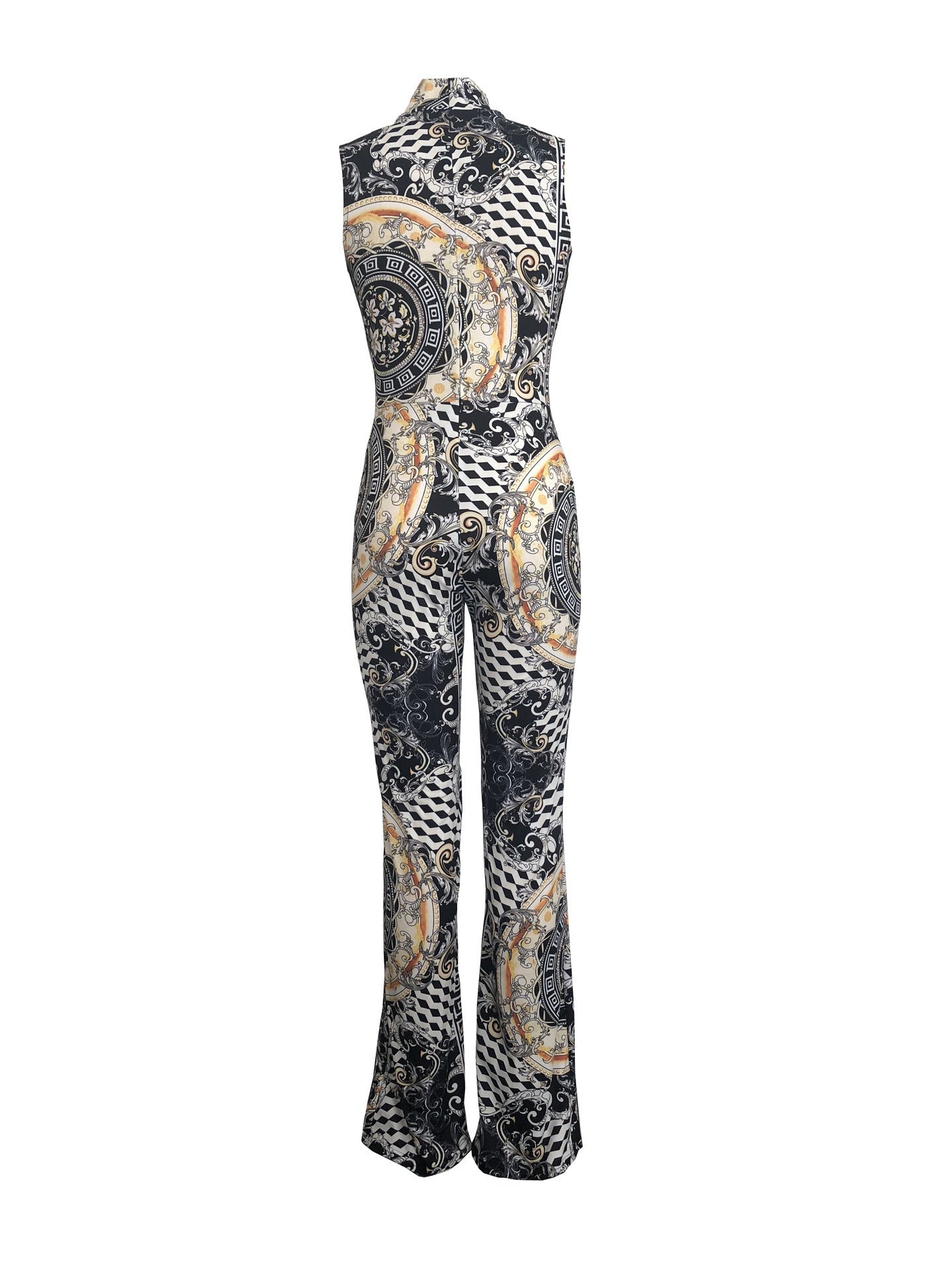 Helen – Sleeveless Women's Jumpsuit with Print