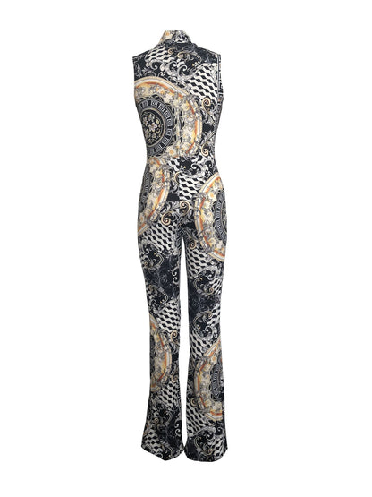Helen – Sleeveless Women's Jumpsuit with Print