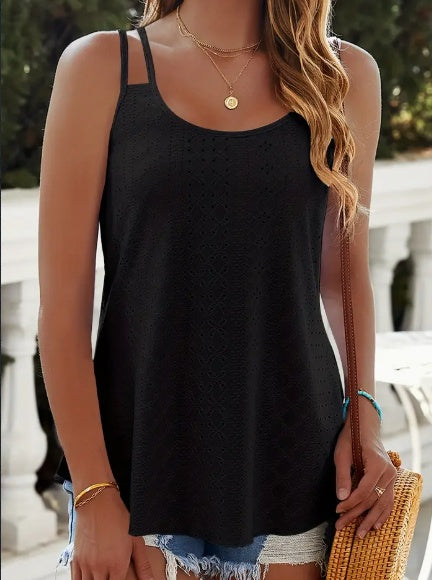 Grace – Versatile Sleeveless Top with Ruffle Hem