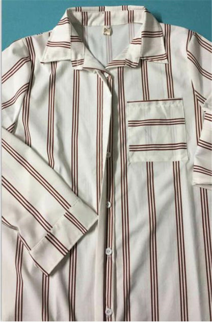 Sara – Women's Blouses with Relaxed Stripes and Long Sleeves