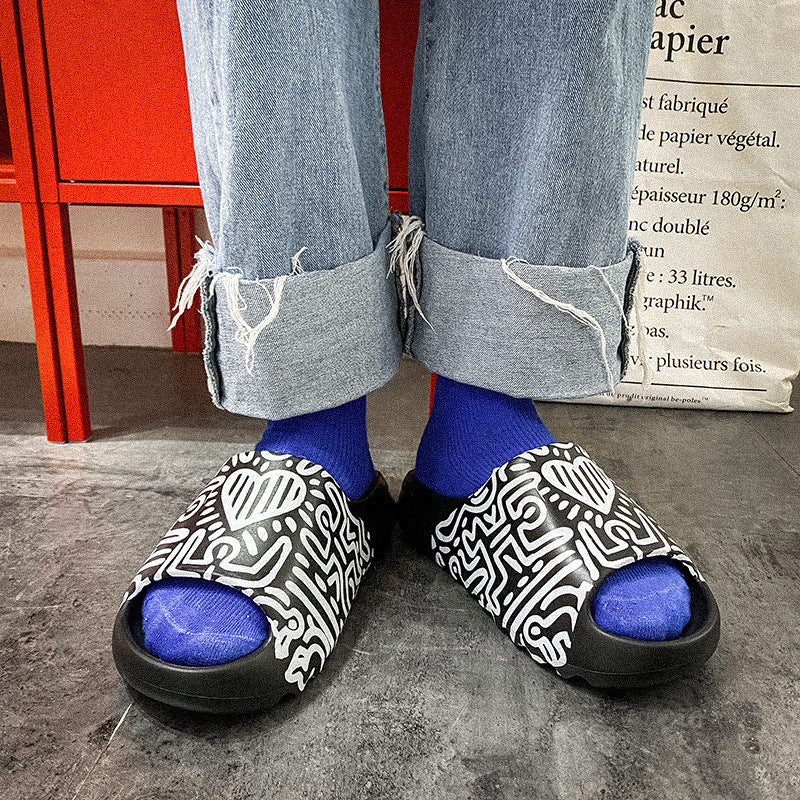Liam – Graffiti Platform Sandals