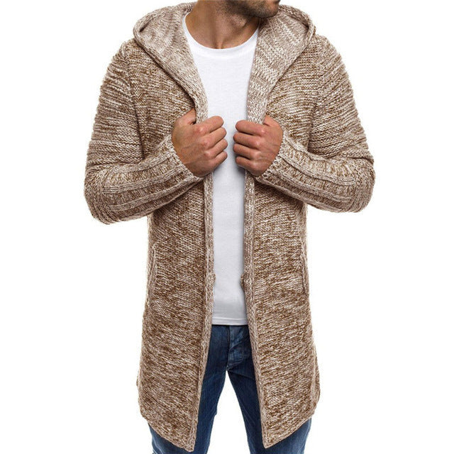 Kelvin – Long Men's Hooded Trench Cardigan for Winter