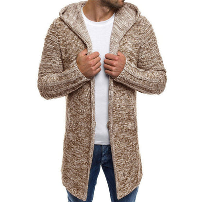 Kelvin – Long Men's Hooded Trench Cardigan for Winter