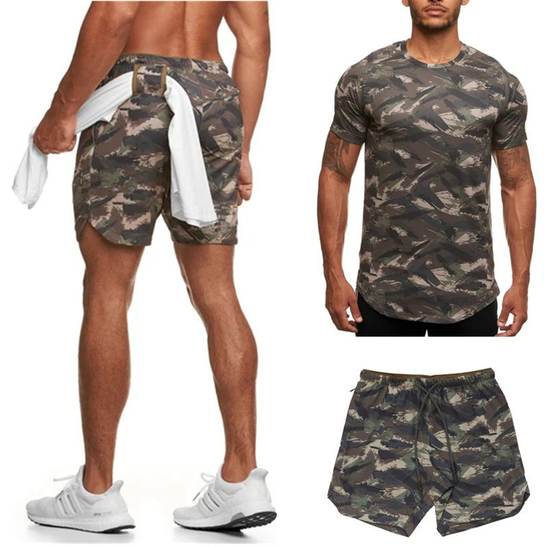Stephen – Two-Piece Men's Short-Sleeve Camouflage Sports Set