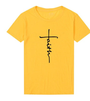 Carol – Women's Cotton T-Shirt with Cross Motif