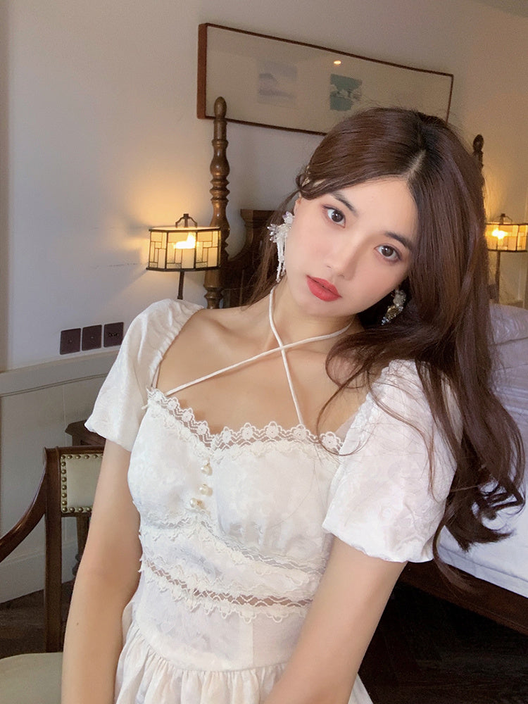 Barbara – Retro Tunic with Square Neck and Straps