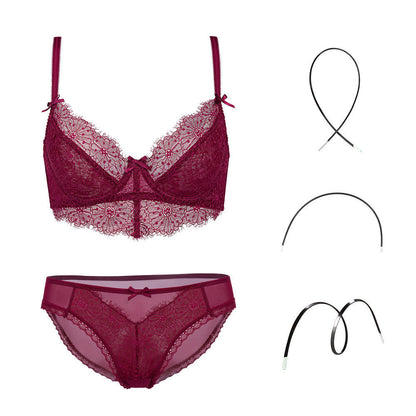 Miranda – Transparent Embroidery Lingerie Set with Bra and Panties