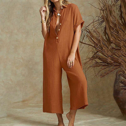 Heather – Casual Jumpsuit with Short Sleeves