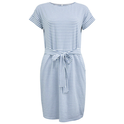 Lynda – Striped Women's Dress with Round Neckline