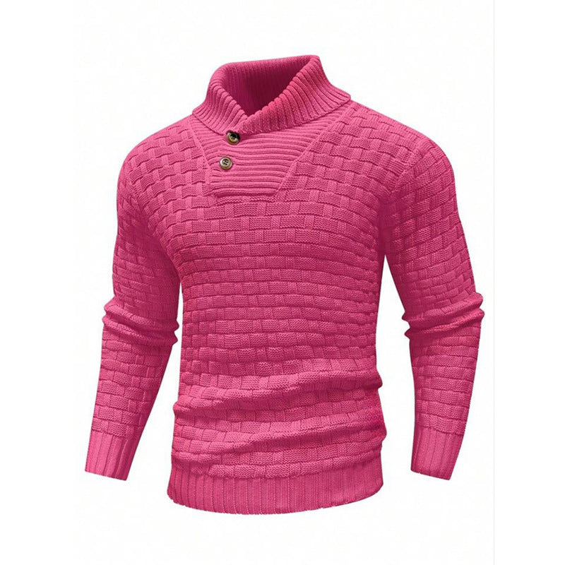 Alan – Slim Fit Men's Turtleneck Sweater with Button Design