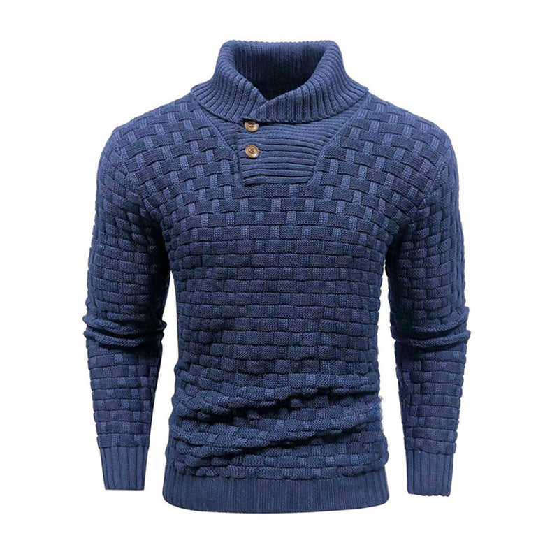 Alan – Slim Fit Men's Turtleneck Sweater with Button Design