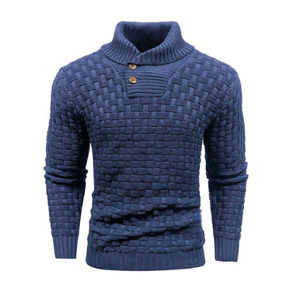 Alan – Slim Fit Men's Turtleneck Sweater with Button Design