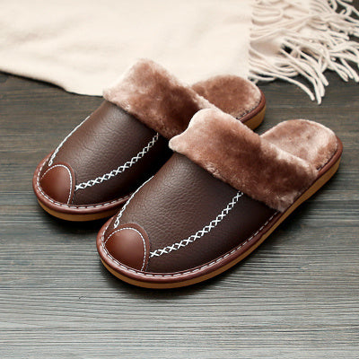 Sara – Cotton Slippers with Vegan Leather for Women