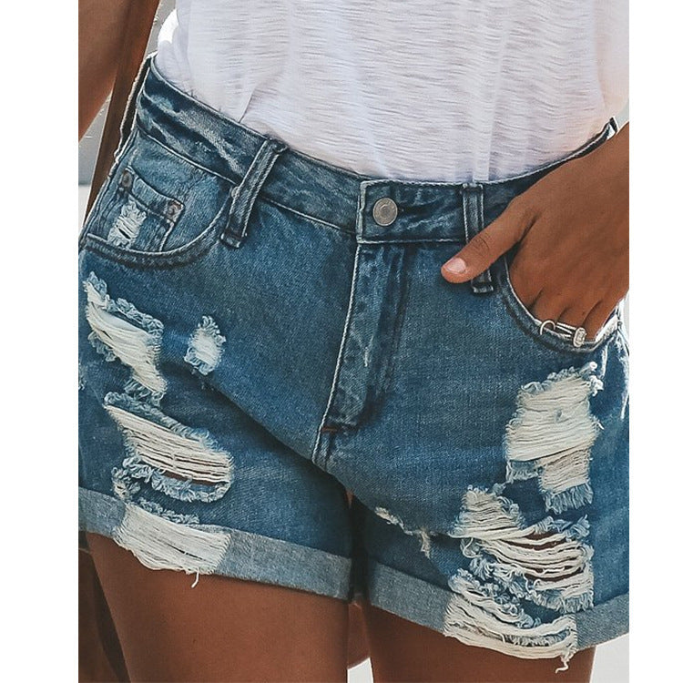 Andrea – Distressed Women's Denim Shorts