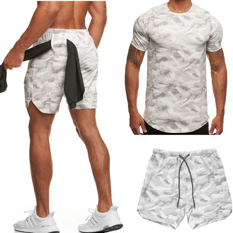 Stephen – Two-Piece Men's Short-Sleeve Camouflage Sports Set