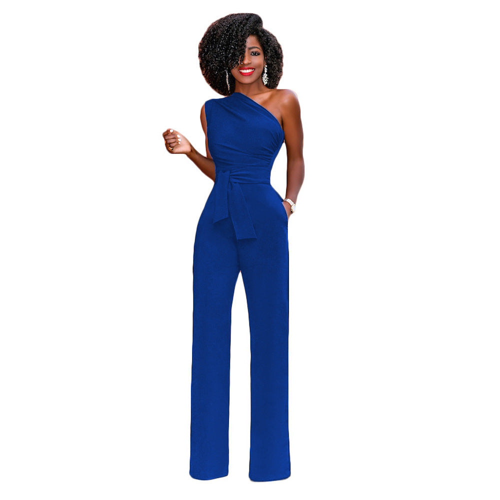 Clara – Elegant Women's Jumpsuit with Asymmetrical Collar