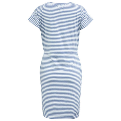 Lynda – Striped Women's Dress with Round Neckline