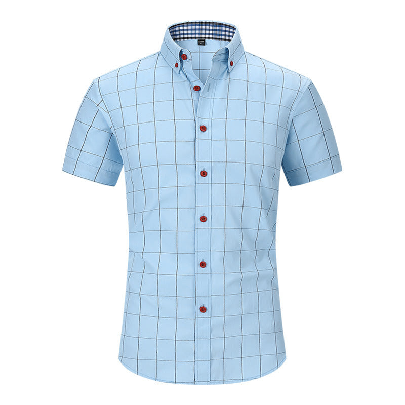 Keith – Men's Checkered Short Sleeve Shirt with Anti-Wrinkle Features