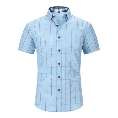 Keith – Men's Checkered Short Sleeve Shirt with Anti-Wrinkle Features