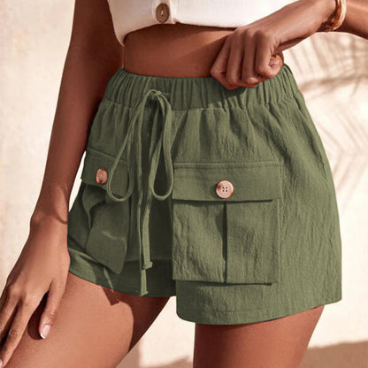 Natalie – Comfortable Summer Cargo Shorts with Pocket and Relaxed Drawstring