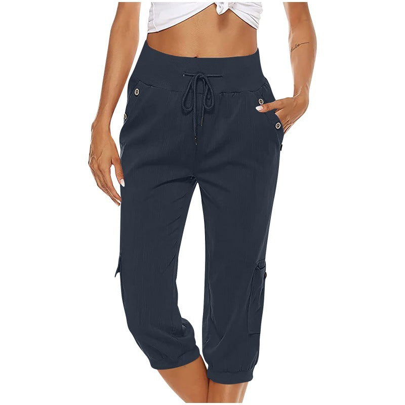 Alice – Stylish Women's Cargo Pants in Cotton and Linen