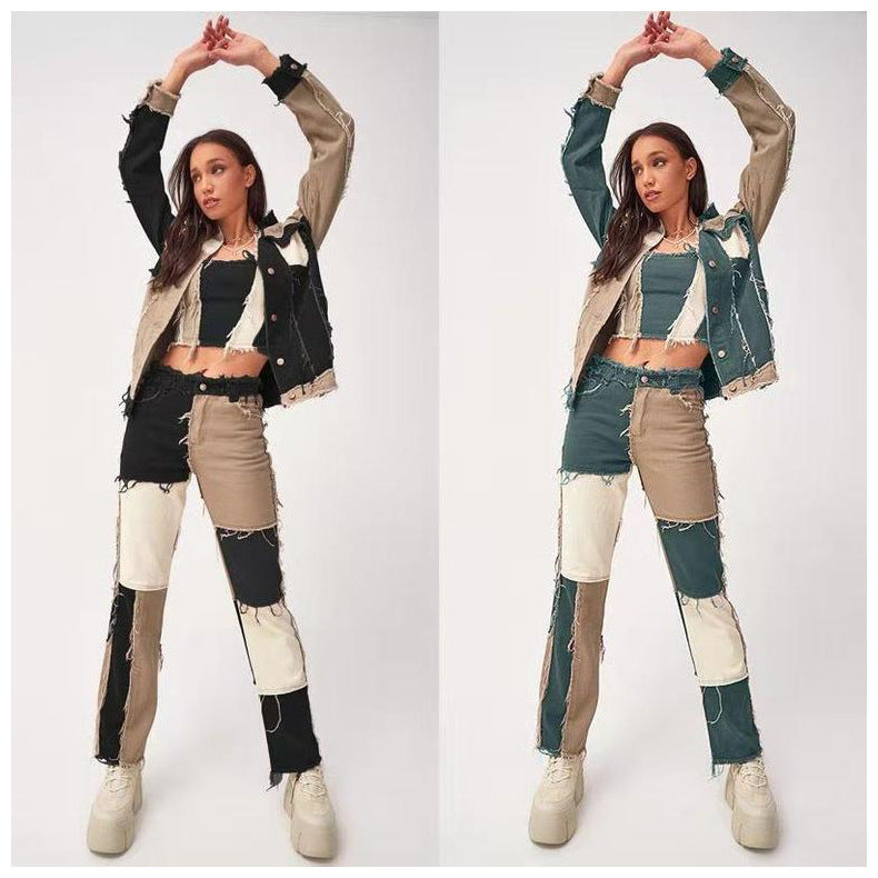 Tara – Straight Women's Jeans with High Stretch and Raw Hem