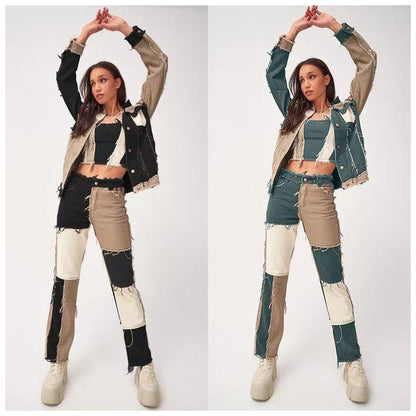 Tara – Straight Women's Jeans with High Stretch and Raw Hem