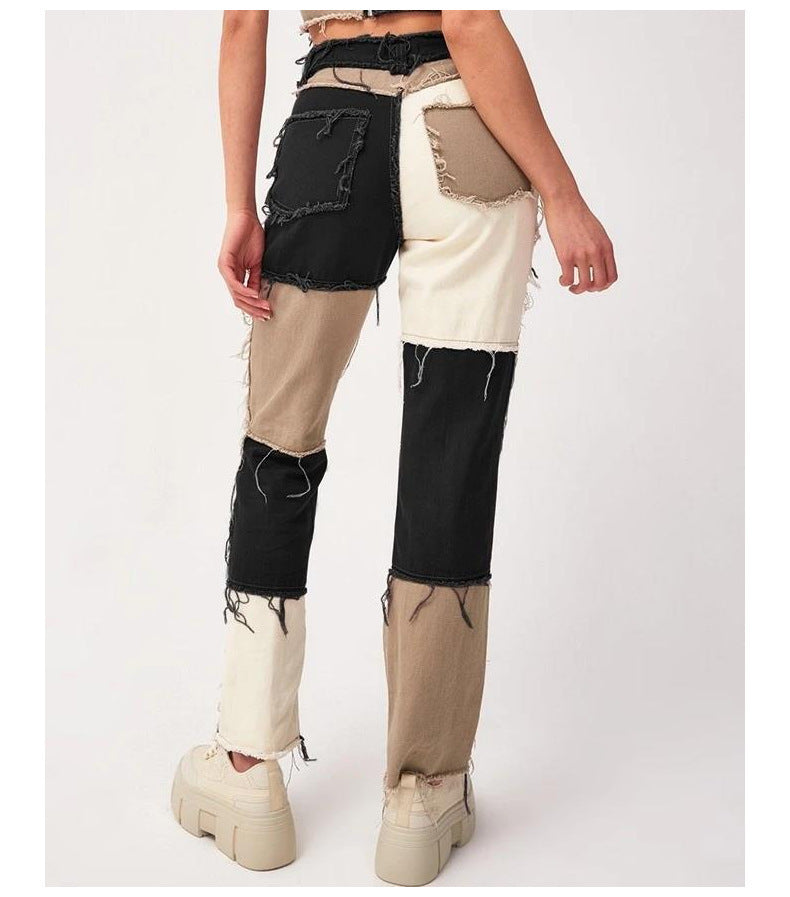 Tara – Straight Women's Jeans with High Stretch and Raw Hem