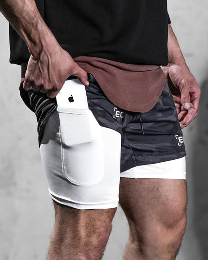 Allan – Quick-Dry Men's Double-Layer Fitness Shorts for Outdoor