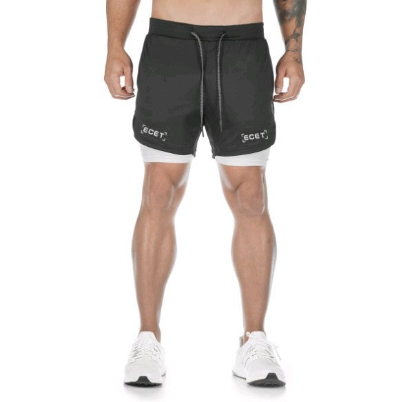 Allan – Quick-Dry Men's Double-Layer Fitness Shorts for Outdoor