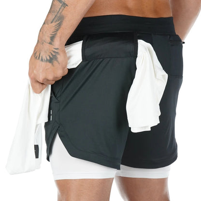 Allan – Quick-Dry Men's Double-Layer Fitness Shorts for Outdoor
