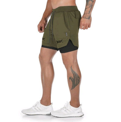 Allan – Quick-Dry Men's Double-Layer Fitness Shorts for Outdoor