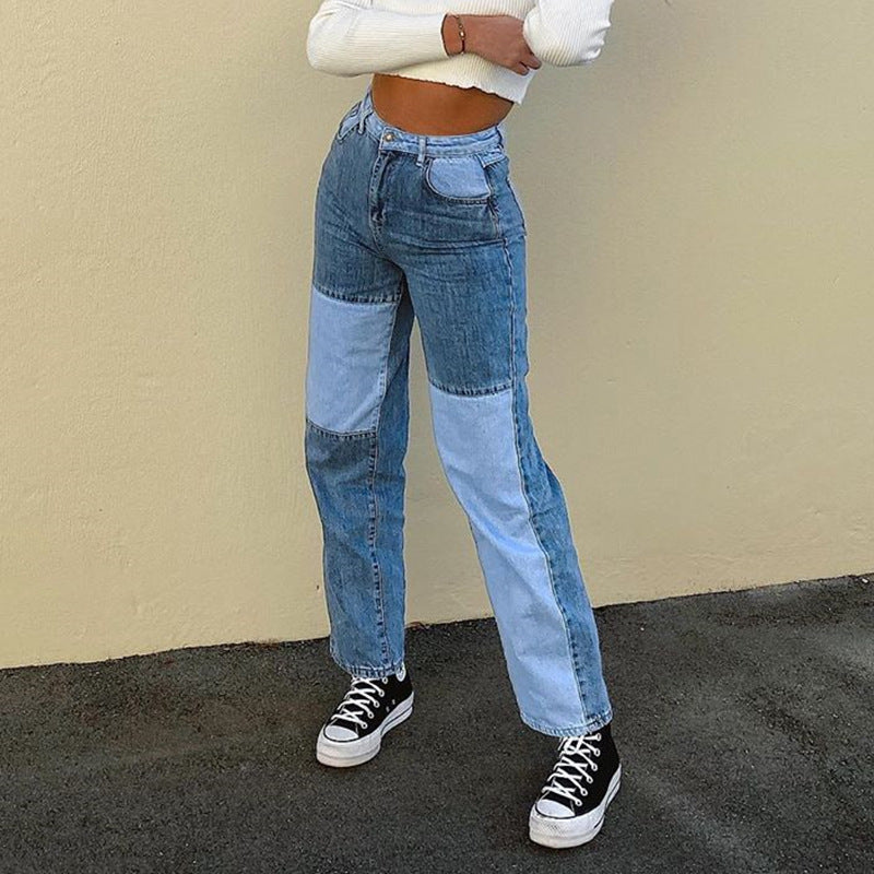 Jane – High-Waisted Jeans with Contrast Stitching