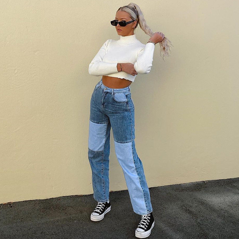Jane – High-Waisted Jeans with Contrast Stitching