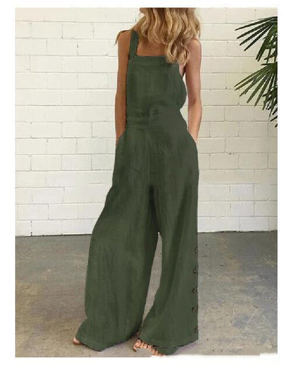 Angela – Casual Jumpsuit with Side Pockets and Wide Legs