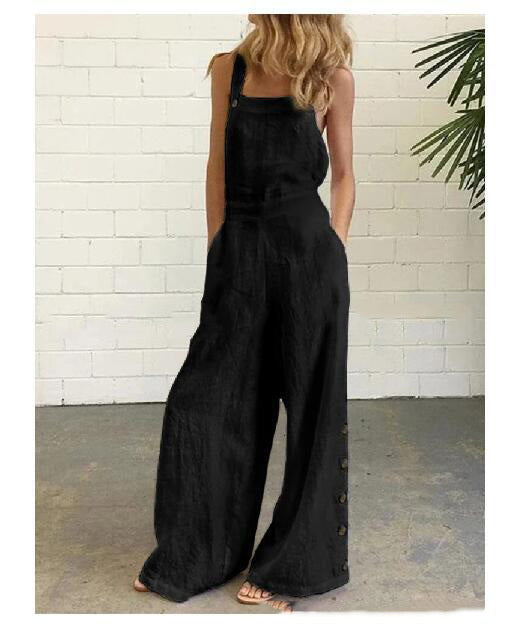 Angela – Casual Jumpsuit with Side Pockets and Wide Legs