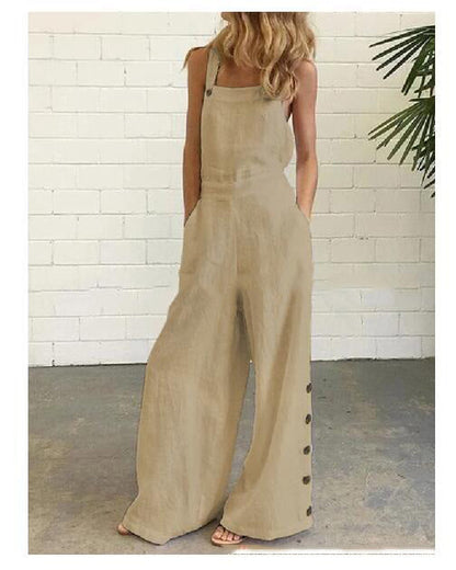Angela – Casual Jumpsuit with Side Pockets and Wide Legs
