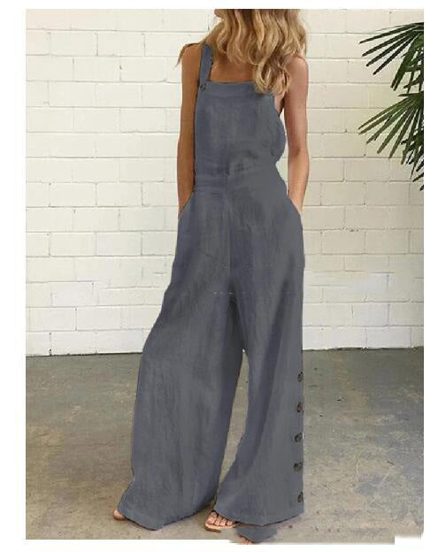 Angela – Casual Jumpsuit with Side Pockets and Wide Legs